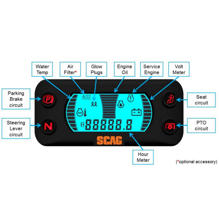 SCAG Air Filter Indicator for STCII (Tiger Cat II) STTII (Turf Tiger II) SCZ (Cheetah II) SVRII (V-Ride II)