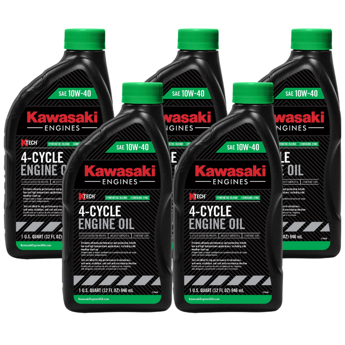 Pack of 5 Kawasaki 99969-6296 Genuine OEM K-Tech SAE 10W-40 4-Cycle Engine Oil