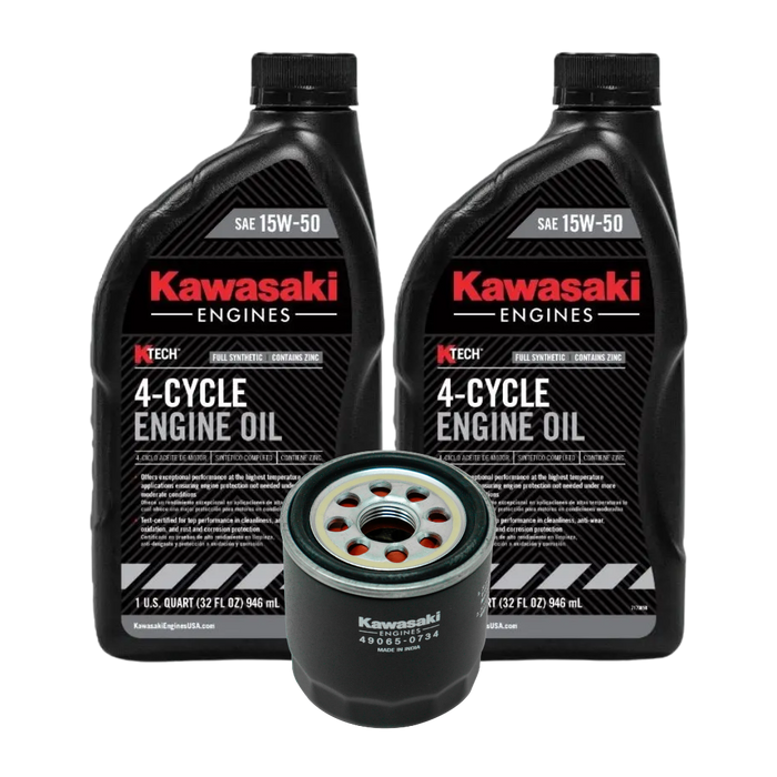 Kawasaki FX751V FX801V FX850V Full Synthetic 15W-50 Oil Change Kit