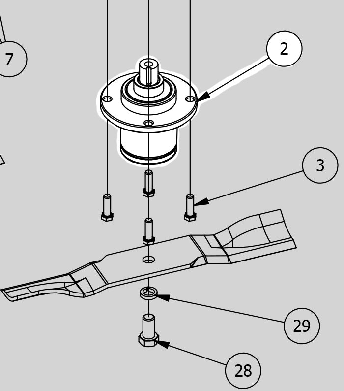 Spartan RZ-C Deck Spindle