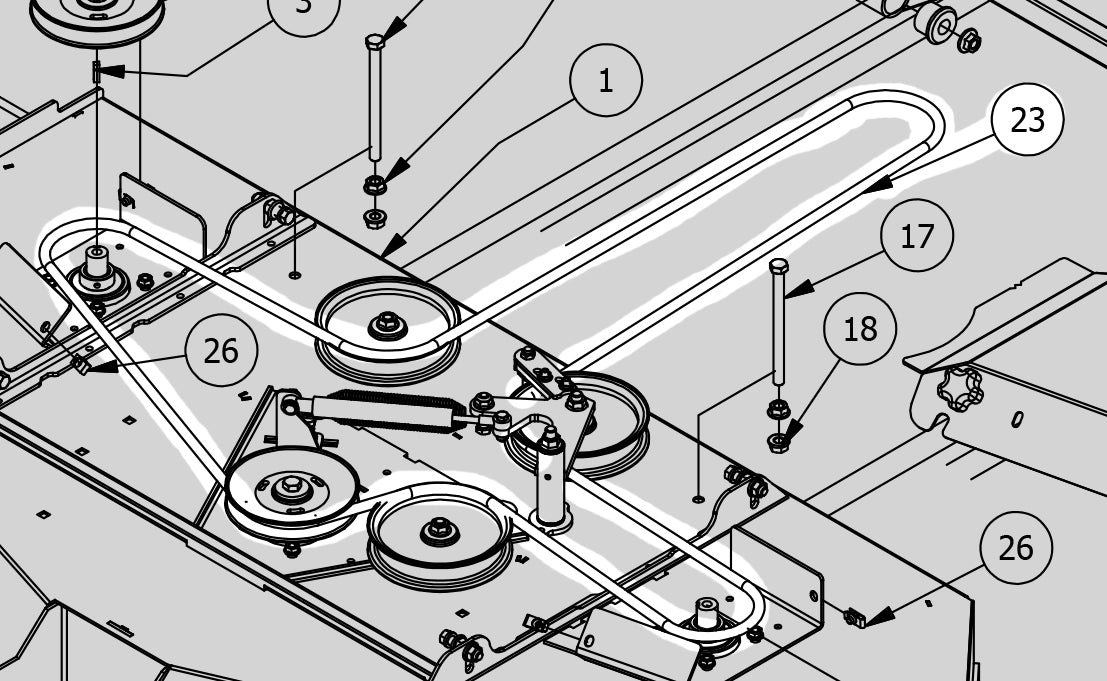 Spartan 61" Mower Deck Belt