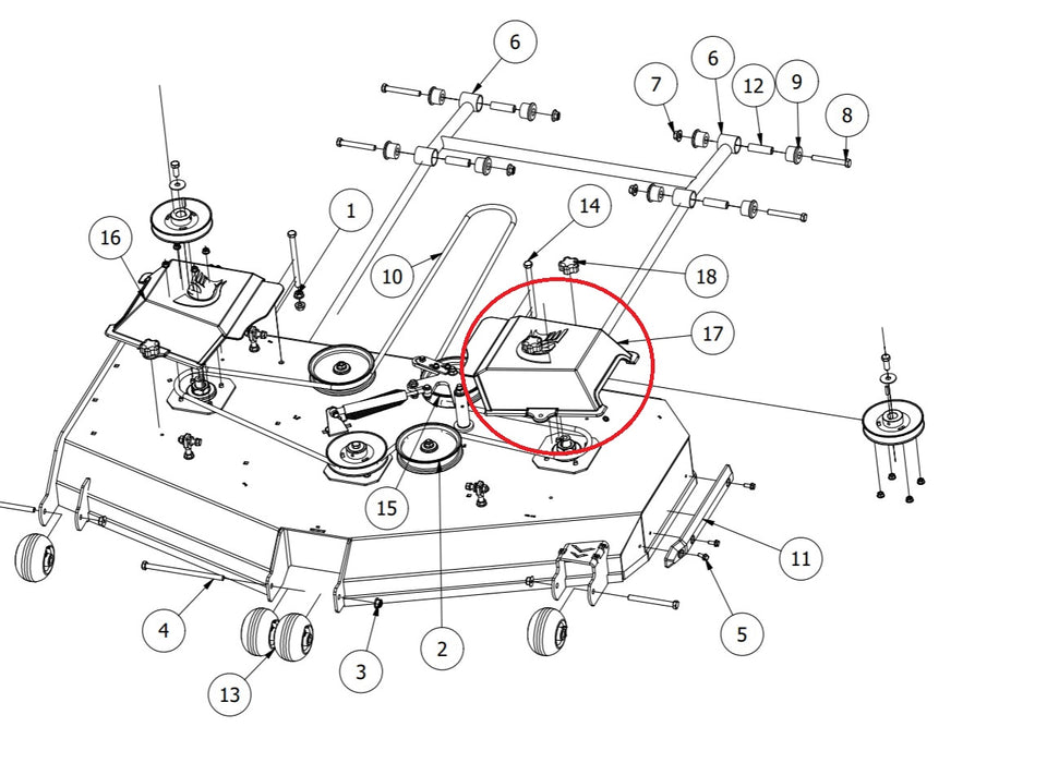 Spartan Mowers 414-0018-00 Left Pulley Cover RZ RT SRT KG Pro HD 48 54-Inch Decks Zero Turn