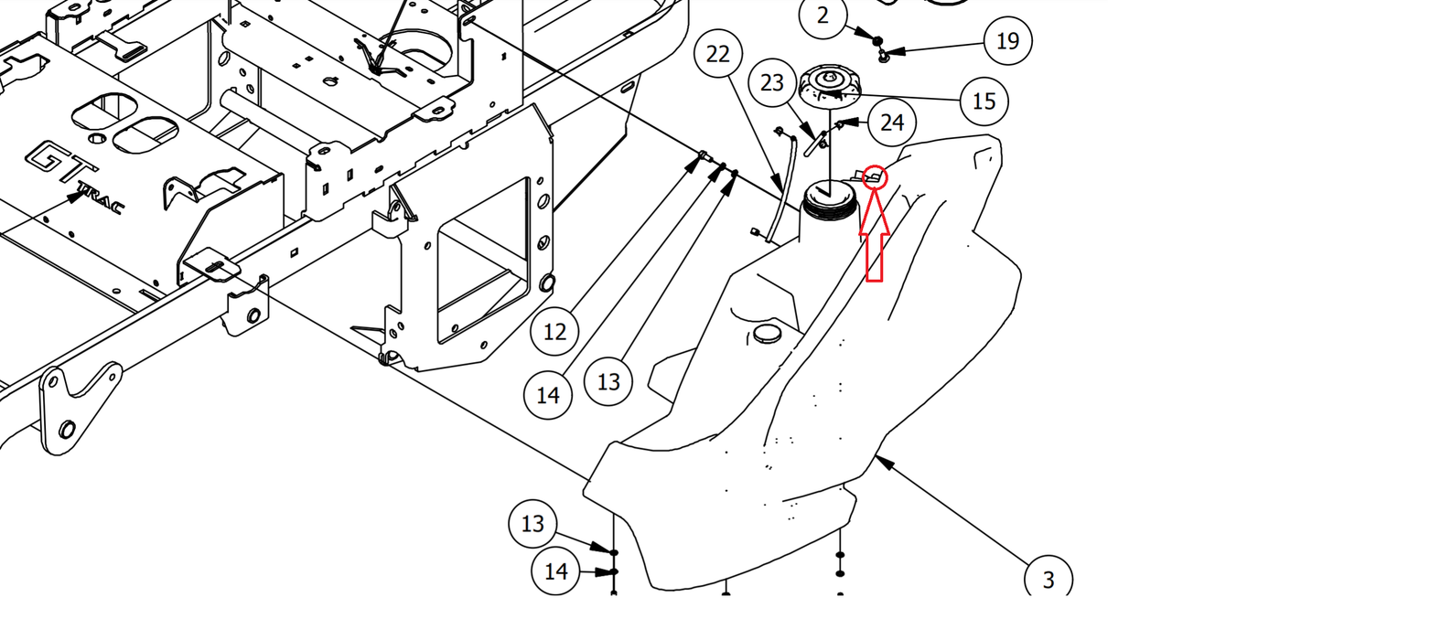 Spartan Mowers 467-0006-00 Remote Tank Vent with Grommett